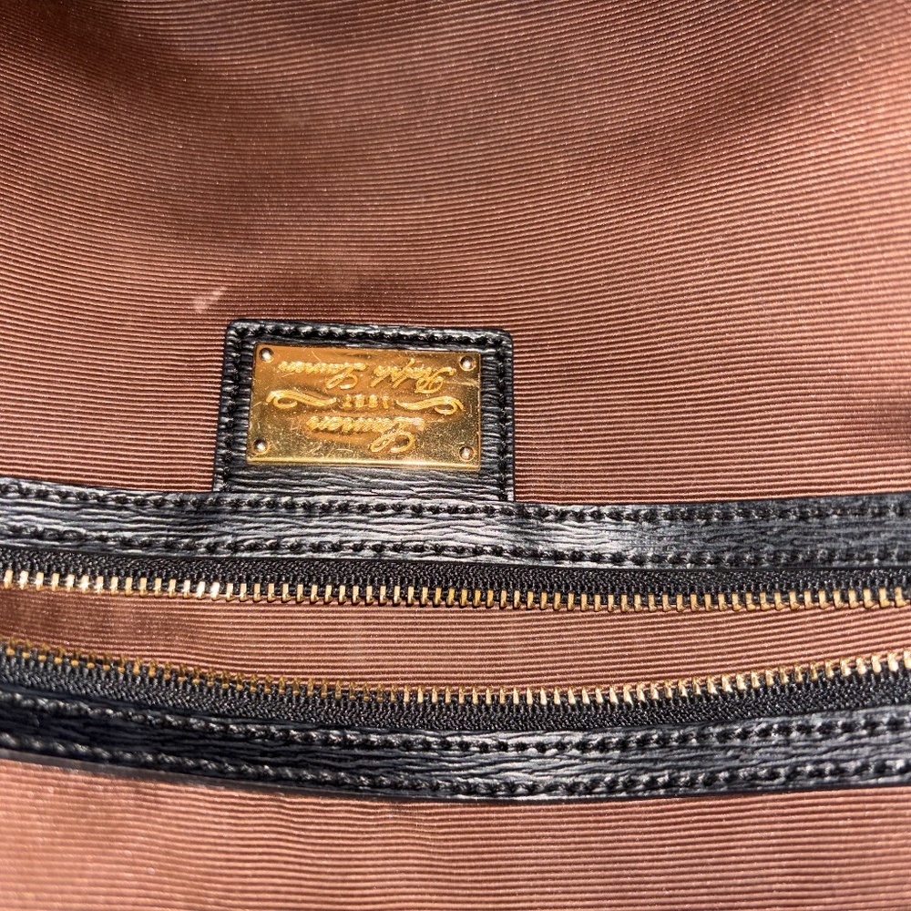 Lauren Ralph Lauren Black Leather Shoulder Tote with Front Pockets - Picture 5 of 11
